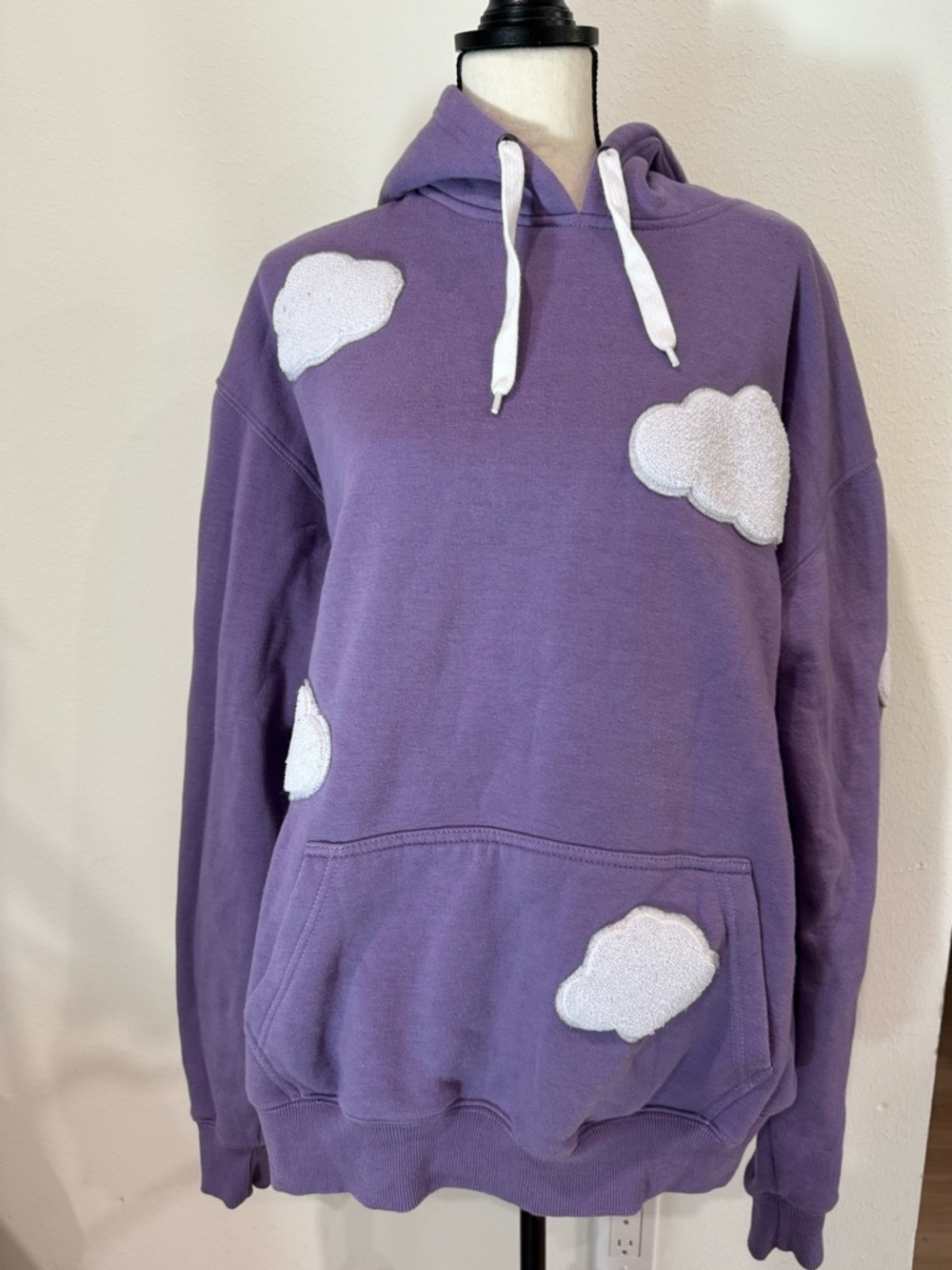 Steady Hands Lavender Cloud Hoodie Purple Chenille Patch Pastel Aesthetic XXL